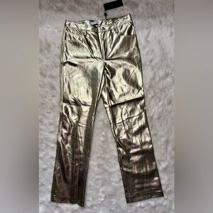 Gianni Bini Gold Metallic Pants Size 26 NWT
